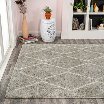 Catala Moroccan Diamond Shag Area Rug